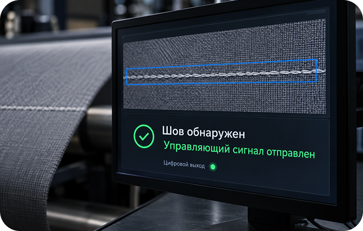 Шов обнаружен, управляющий сигнал отправлен